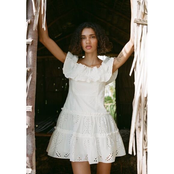 ZARA | Oyster White | STRAPLESS MINI DRESS - Picture 7 of 8